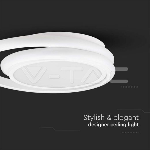 38W LED Designer Ceiling Light White Double Round 4000K - 4