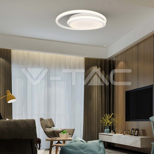 38W LED Designer Ceiling Light White Double Round 4000K - 6