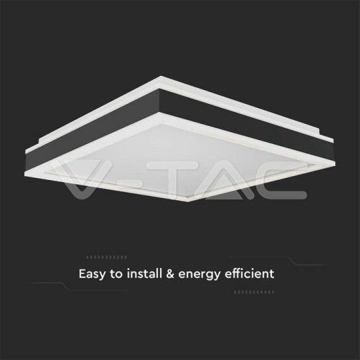 38W LED Designer Ceiling Light Square Black 4000K - 2