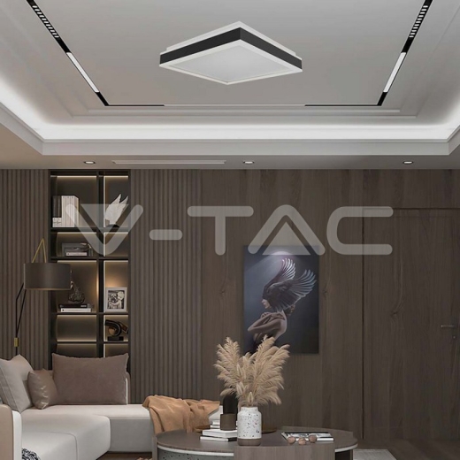 38W LED Designer Ceiling Light Square Black 4000K - 5