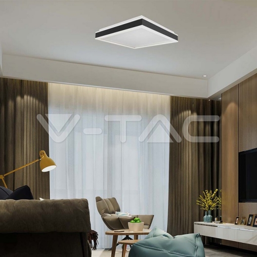 38W LED Designer Ceiling Light Square Black 4000K - 6