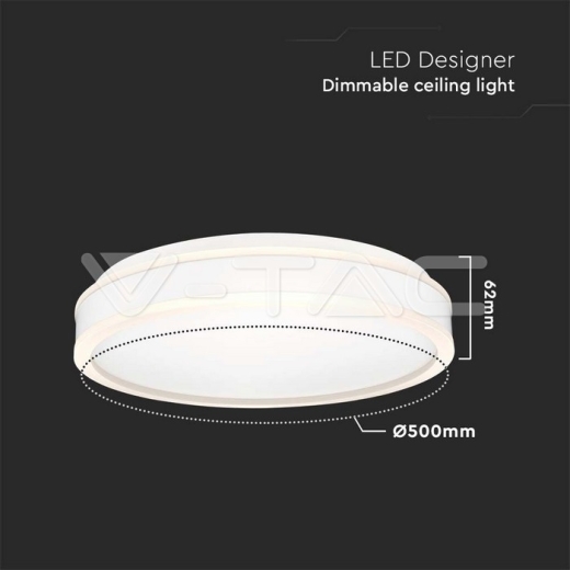 Lámpara de diseño 48W LED Triac Blanco Redondo 4000K - 5
