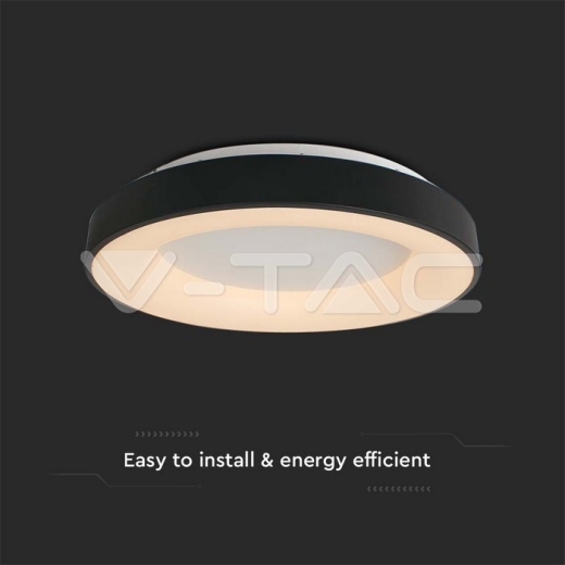 Plafón Decorativo LED 49W 60*9CM Cuerpo Negro 3000K - 2