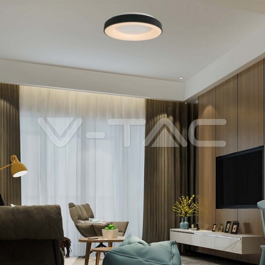 Plafón Decorativo LED 49W 60*9CM Cuerpo Negro 3000K - 6