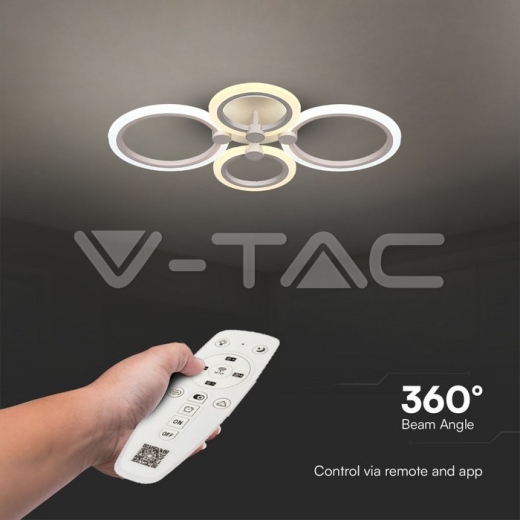 51W LED Ceiling Lamp 3 Step Dimmable With Remote Control White Body IP20 - 5