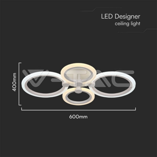 51W LED Ceiling Lamp 3 Step Dimmable With Remote Control White Body IP20 - 7