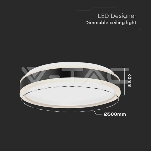 Lámpara de diseño 48W LED Triac Negro Redondo 4000K - 5