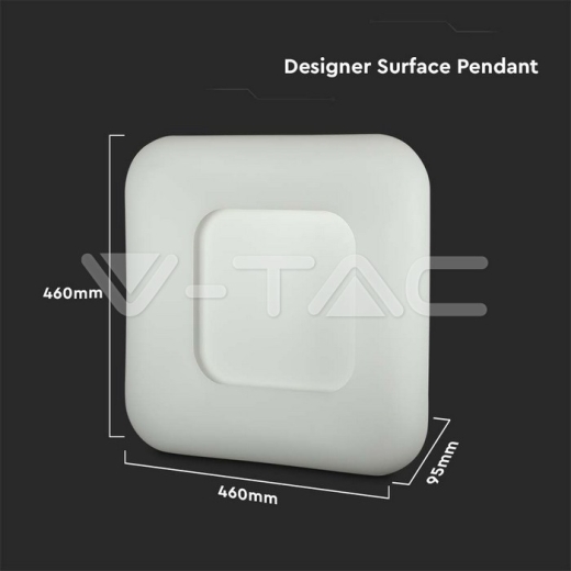 40W Pendant Square Color Changing D:460*460*95 Dimmable White - 9