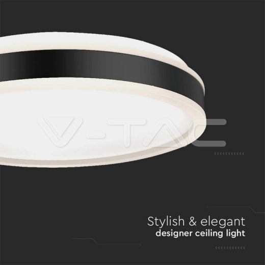 38W LED Designer Ceiling Light Round Black 4000K - 3