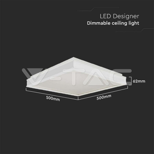 Plafón de Diseño LED 48W Cuadrado Blanco 4000K - 4