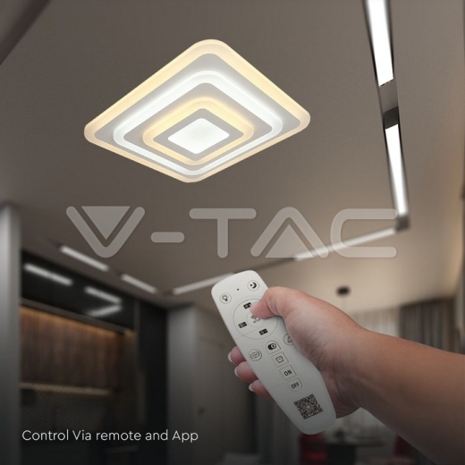 Lámpara de techo regulable de 82W LED cuerpo blanco con mando a distancia IP20 - 5