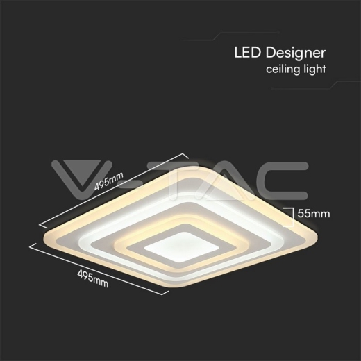 Lámpara de techo regulable de 82W LED cuerpo blanco con mando a distancia IP20 - 7