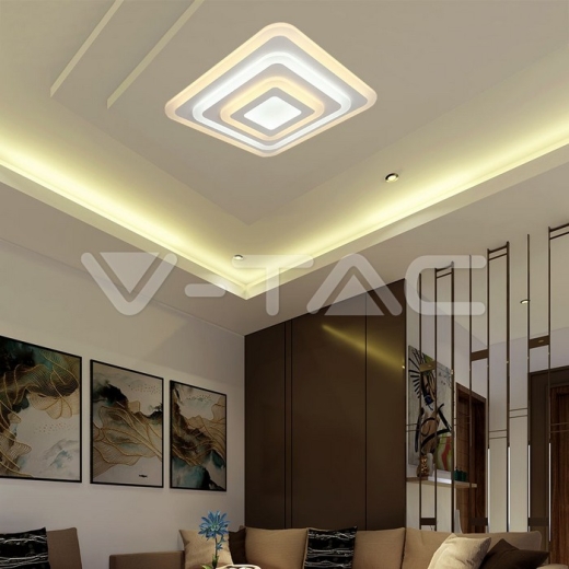 Lámpara de techo regulable de 82W LED cuerpo blanco con mando a distancia IP20 - 8