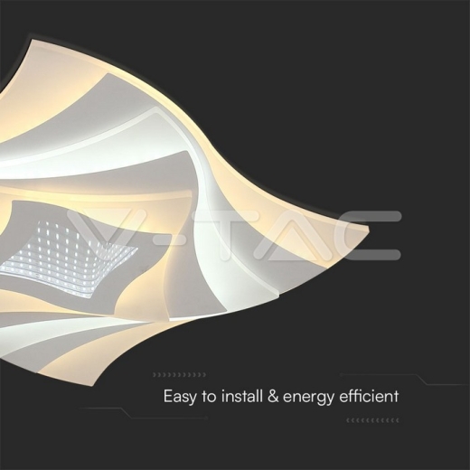 63W LED Ceiling Lamp 3 Step Dimmable With Remote Control White Body IP20 - 2