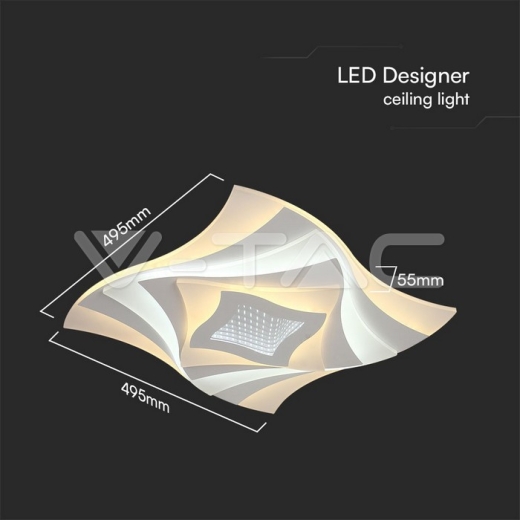 63W LED Ceiling Lamp 3 Step Dimmable With Remote Control White Body IP20 - 7