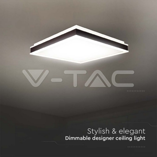 Plafón de diseño LED 48W Cuadrado Negro 4000K - 2