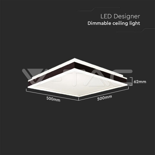 Plafón de diseño LED 48W Cuadrado Negro 4000K - 4