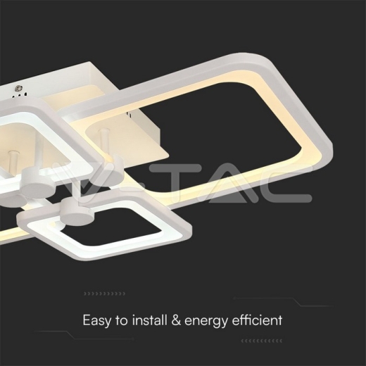 74W LED Ceiling Lamp 3 Step Dimmable With Remote Control White Body IP20 - 2