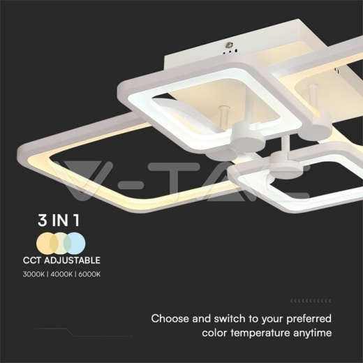 74W LED Ceiling Lamp 3 Step Dimmable With Remote Control White Body IP20 - 3