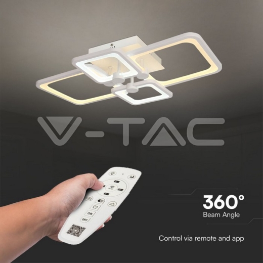 74W LED Ceiling Lamp 3 Step Dimmable With Remote Control White Body IP20 - 5