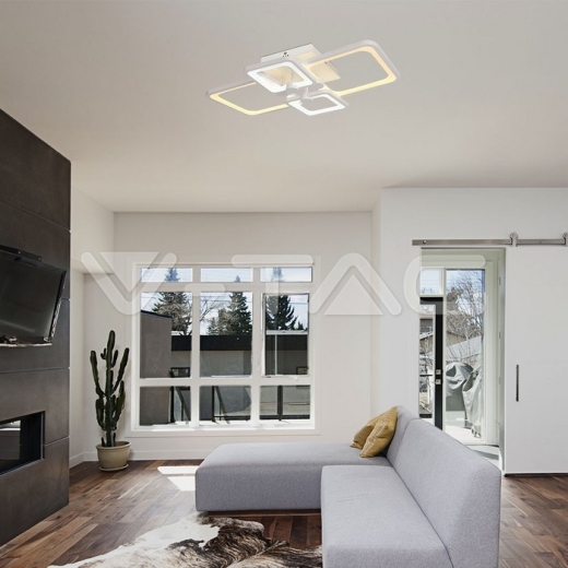 74W LED Ceiling Lamp 3 Step Dimmable With Remote Control White Body IP20 - 8