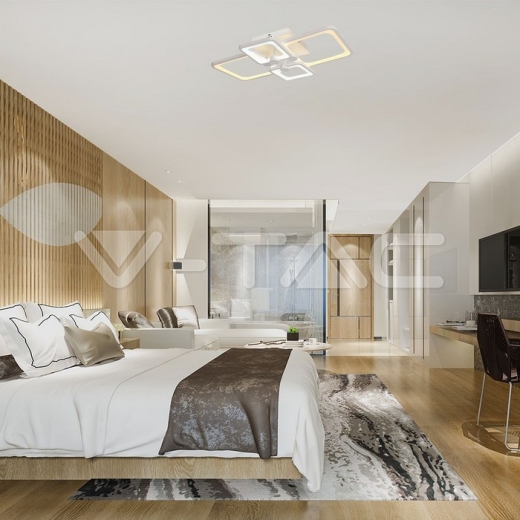 74W LED Ceiling Lamp 3 Step Dimmable With Remote Control White Body IP20 - 9