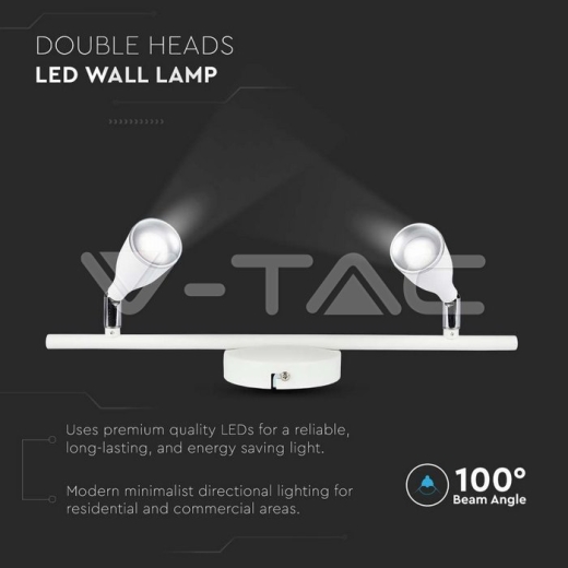 Lámpara de pared LED 2x4.5W 3000K Cuerpo Blanco - 3