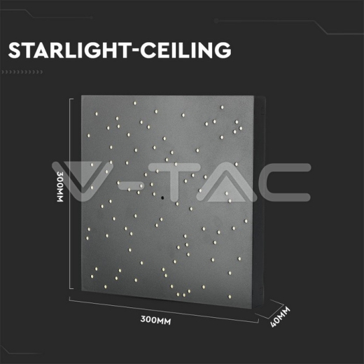 Panel de diseño LED 8W cielo estrellado cambio de colores cuerpo negro - 9