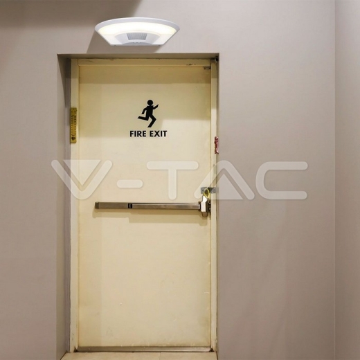 10W LED PIR Sensor Lamp SAMSUNG Chip 3IN1 IP54 White Body - 10