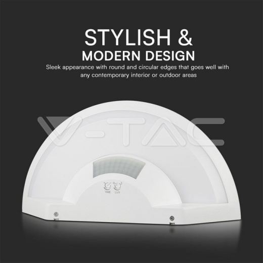 10W LED PIR Sensor Lamp SAMSUNG Chip 3IN1 IP54 White Body - 8