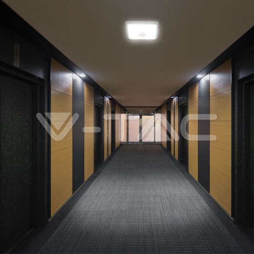 Luz Techo LED 12W Sensor PIR SAMSUNG Chip 3in1 Cuadrado Cuerpo Blanco - 13