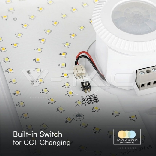 Luz Techo LED 12W Sensor PIR SAMSUNG Chip 3in1 Cuadrado Cuerpo Blanco - 7