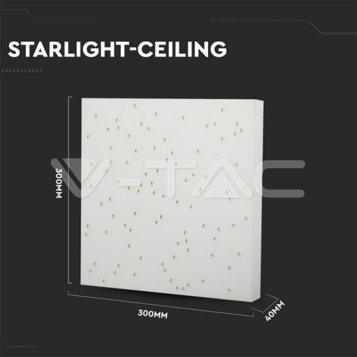 Panel de diseño LED 8W cielo estrellado cambio de colores cuerpo blanco - 9