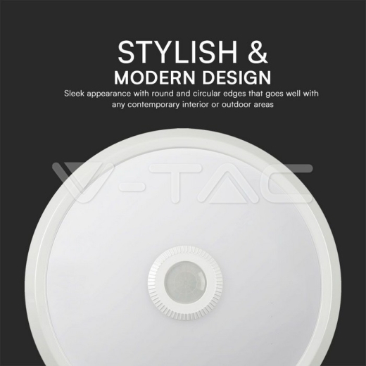 Luz Techo LED 12W Sensor SAMSUNG Chip 3in1 Redondo Cuerpo Blanco - 6