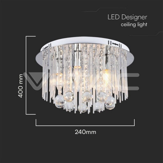 Lámpara LED de diseño de techo Cuerpo de luz de cristal D400 E14 - 4