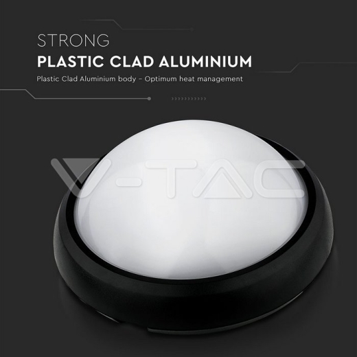 Plafón LED 12W cuerpo negro redondo Blanco cálido IP54 - 8