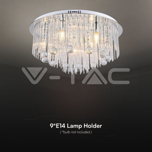 Lámpara LED de diseño de techo Cuerpo de luz de cristal D600 E14 - 3