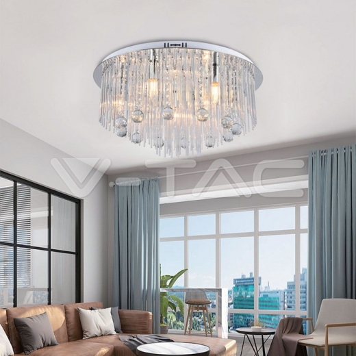 Lámpara LED de diseño de techo Cuerpo de luz de cristal D600 E14 - 5