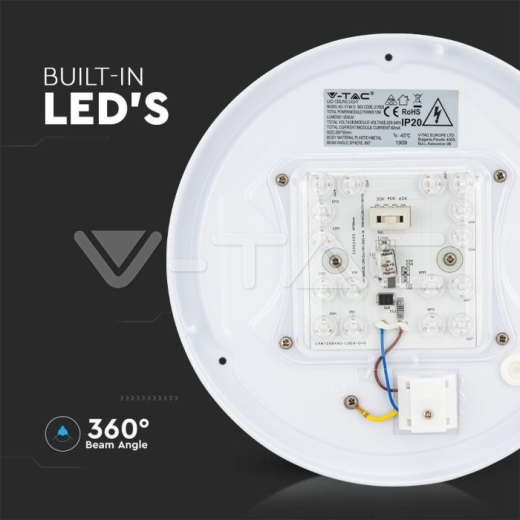Plafón LED 12W Cubierta Blanca cambio de color 3 en 1 - 7