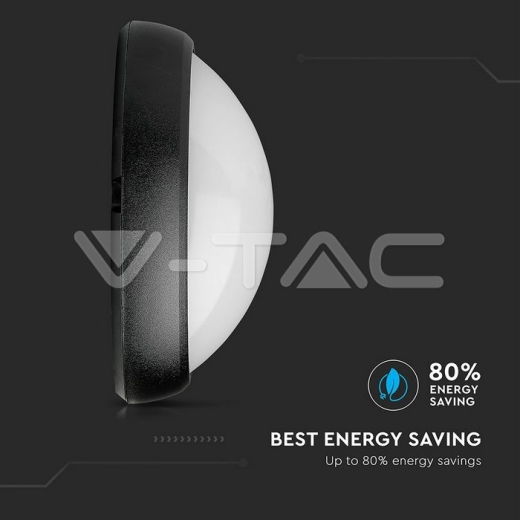 Lámpra de techo LED 12W IP65 Óvalo Cuerpo Negro Blanco Cálido - 10