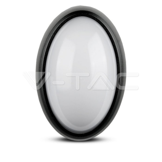Lámpra de techo LED 12W IP65 Óvalo Cuerpo Negro Blanco Cálido - 2