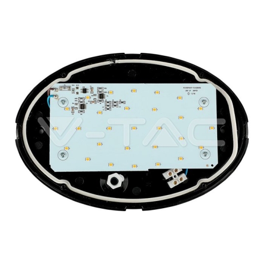 Lámpra de techo LED 12W IP65 Óvalo Cuerpo Negro Blanco Cálido - 5