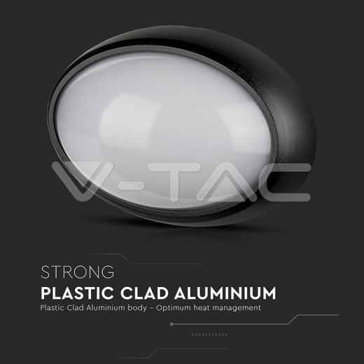 Lámpra de techo LED 12W IP65 Óvalo Cuerpo Negro Blanco Cálido - 9