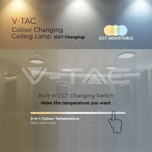 Plafón LED 18W Cubierta Blanca cambio de color 3 en 1 - 6