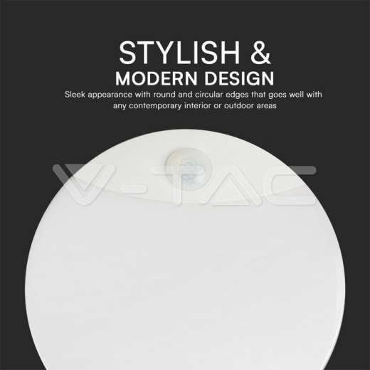 15W LED PIR Sensor Lamp SAMSUNG Chip 3IN1 Round White Body IP44 - 6