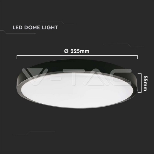 Plafón LED 18W Redondo Marco negro 3000K IP44 - 8