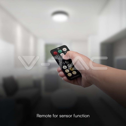 Luz de Techo LED 18W Redonda Sensor de Microondas Marco Negro 4000K IP44 - 10