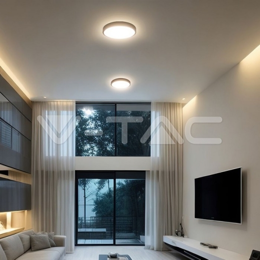 Plafón LED 18W SAMSUNG Chip 3000K Redondo Marco Negro IP44 - 12