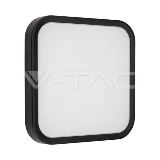 Plafón LED 18W SAMSUNG Chip 3000K Cuadrado Marco Negro IP44 - 3