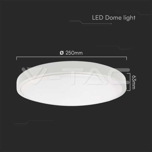 18W LED Dome Light SAMSUNG Chip 4000K Round White Frame IP44 - 10